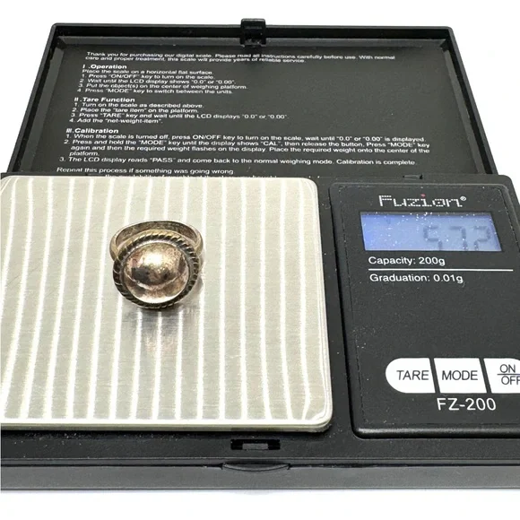 Vintage Taxco ATON Sterling Silver Two-Tone Dome Ring with Rope Edge Size 6 1/2 - Picture 16 of 16